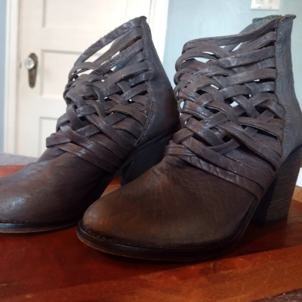 Free People Carrera Woven Leather Ankle Boots - Picture 3 of 11